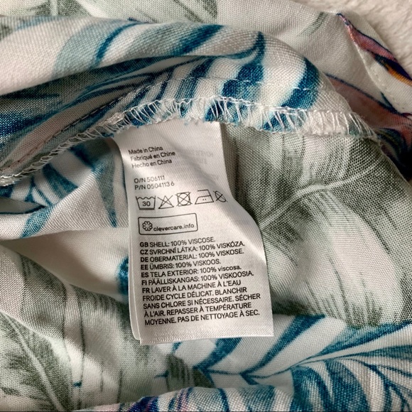 H&M divided white tropical bird mini dress size 2 - Picture 7 of 7